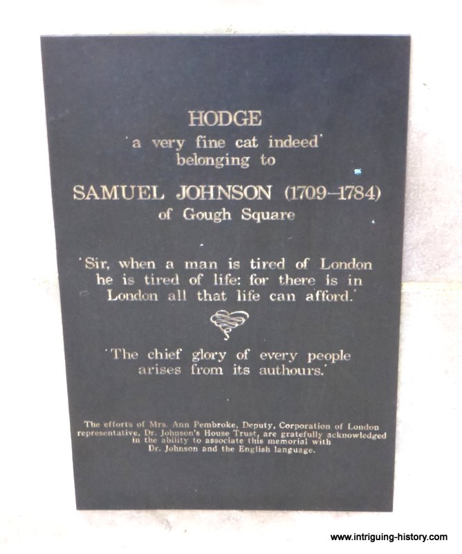 Plaque Samuel Johnson and Hodge